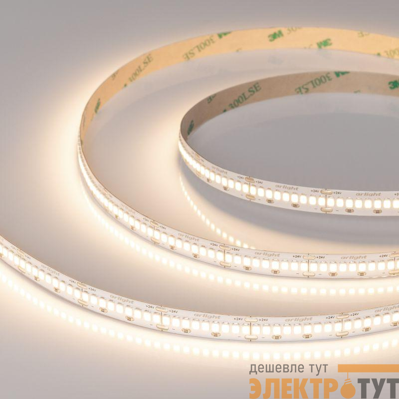 Лента светодиодная ULTRA-A288-10mm 24V Warm 3000К 17Вт/м IP20 высок. эффект. 200лм/Вт (уп.5м) Arlight 054931
