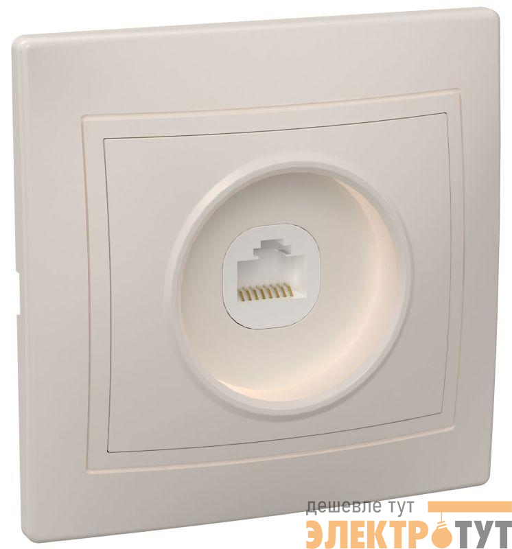 Розетка компьютерная 1-м СП Кварта РК10-ККм IP20 крем. GENERICA EKK10-K33-DM