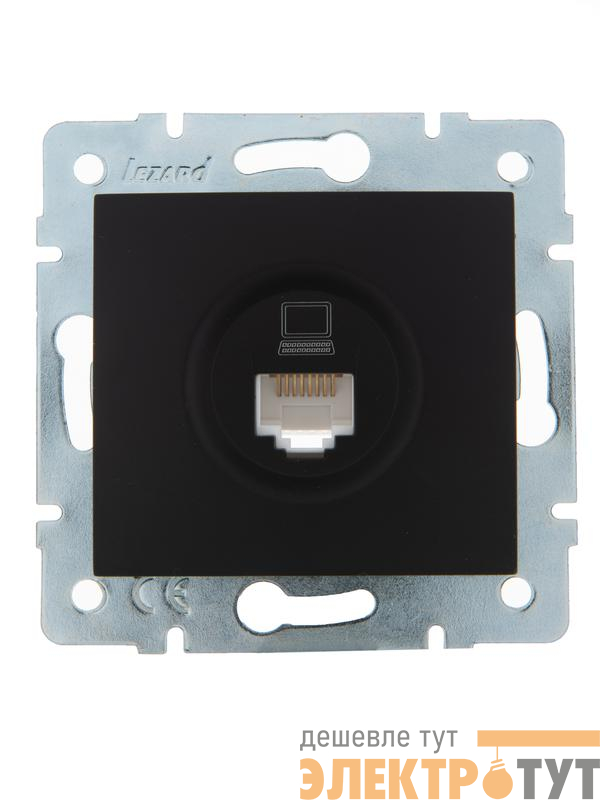 Розетка компьютерная 1-м СП Karina RJ45 механизм черн. бархат LEZARD 707-4288-139