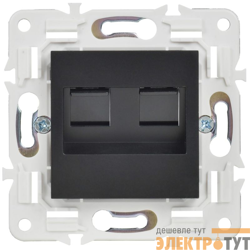 Розетка компьютерная двойн. RJ45 кат.5E SKANDY SK-K03Bl черн. IEK SK-K20-1-K02
