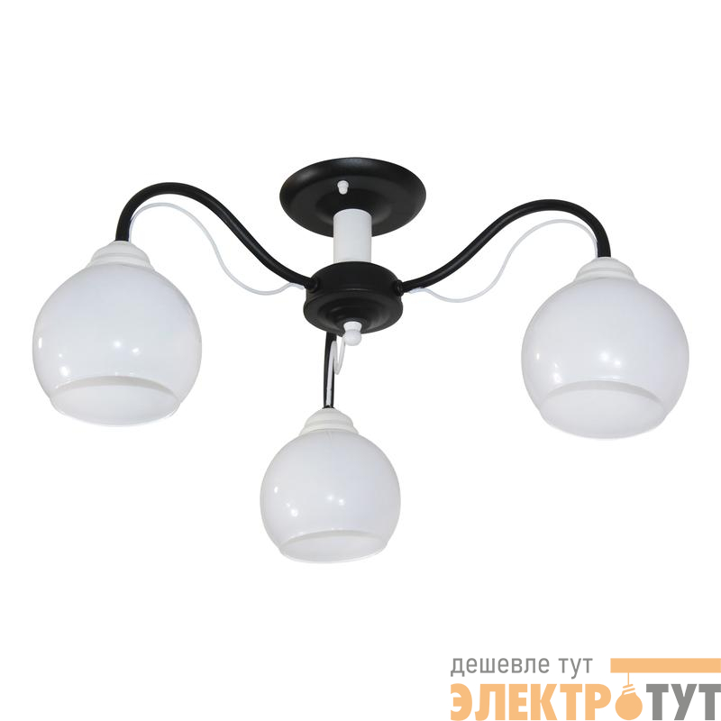 Светильник "Лири" 131 (Плафон 8330) НПБ 01-3х60-188 Е27 (ИМ) потолочный (es) черн. Элетех 1005405149