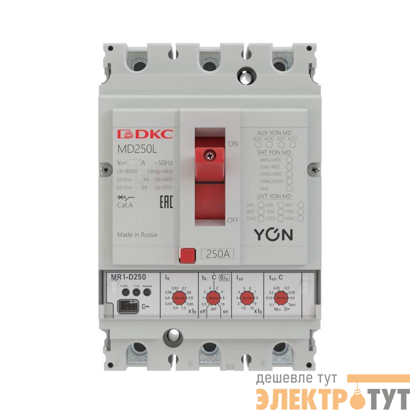 Выключатель автоматический в литом корпусе YON MD250N-MR1 DKC MD250N-MR1