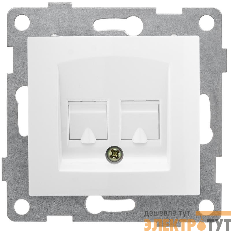 Розетка компьютерная 2-м СП Bravo RJ45 механизм бел. GUSI С10К2-001