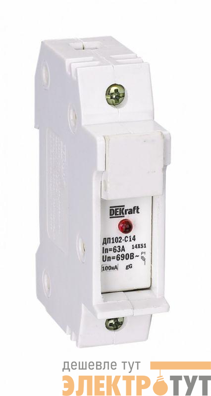 Держатель предохранительного типа C10 ДП102-С10-1Р DEKraft 21383DEK