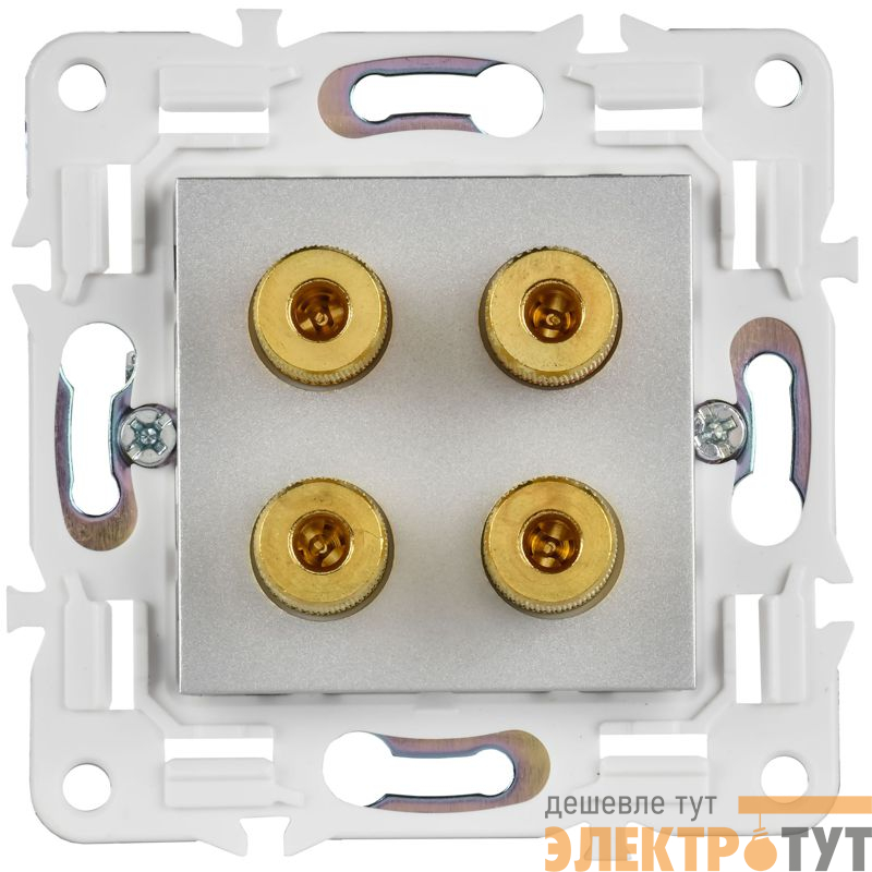 Аудиорозетка 4-м SKANDY SK-A01S серебр. IEK SK-S40-K23