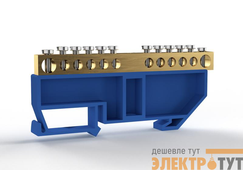 Шина нулевая на DIN-изоляторе 6х9мм 12 отвер. латунь TOKOV ELECTRIC TKE-BCB-69-12-DIN/N