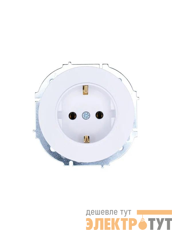 Розетка 1-м OSEN IP20 с заземл. ПБТ бел. LEZARD 743-0288-122B