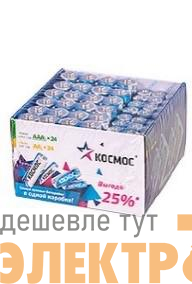 Элемент питания алкалиновый AA/LR6 AAA/LR03 (уп.48шт) КОСМОС KOCLR620BOX