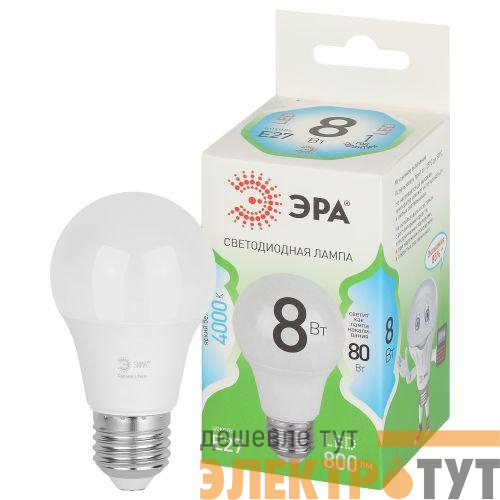 Лампа светодиодная GREEN LINE A60-8W-840-E27 GL 8Вт груша 4000К яркий свет бел. E27 Эра Б0067139