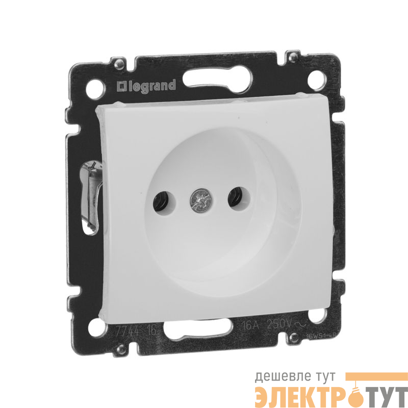 Розетка 1-м СП Valena 16А IP21 без заземл. на винтах механизм бел. IEK 774416