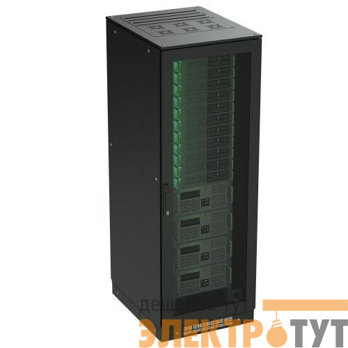 Шкаф напольный 24U 600х1000 двери перфорированная/перфорированная укомплектован вводом и заглушками RAL9005 DKC R5IT2461PFB