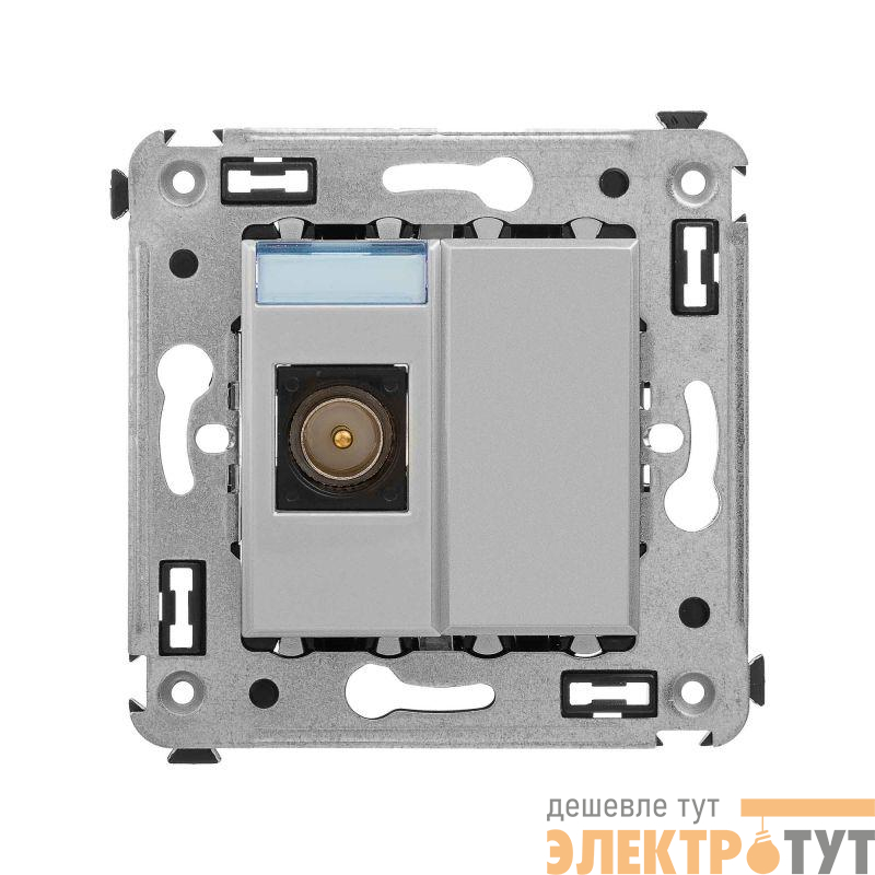 Розетка телевизионная одиночная TV СП 2мод. Avanti "Закаленная сталь" DKC 4404503
