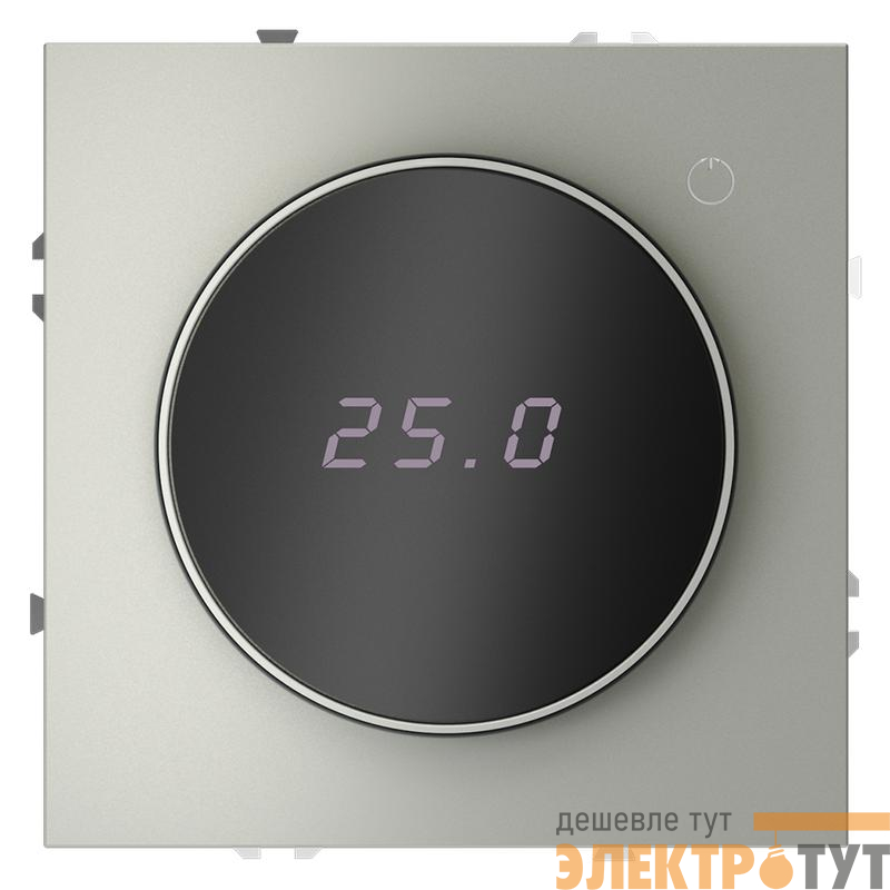 Терморегулятор электронный S70 с индикацией и датчиком для теплого пола механизм сталь Voltum VLS070105