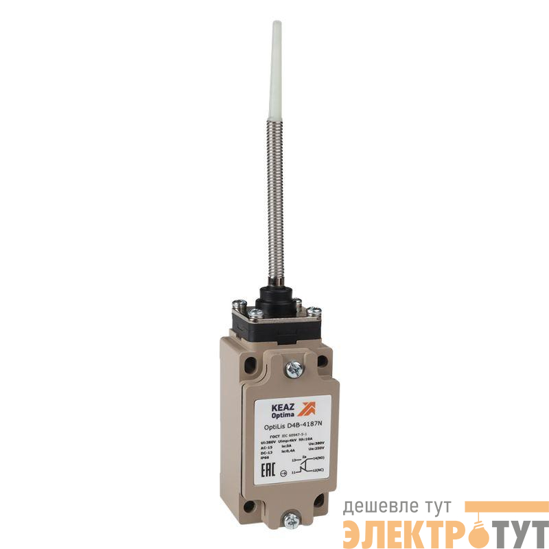 Выключатель концевой OptiLiS D4B-4186N пружина с наконечником метал. EN 50041 XCKJ109H29 КЭАЗ 365336
