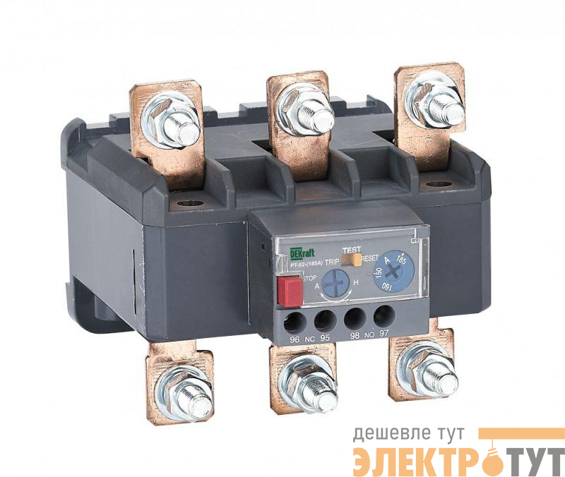 Реле тепловое РТ-02 55А-70А для контакторов 120А-185А DEKraft 23501DEK