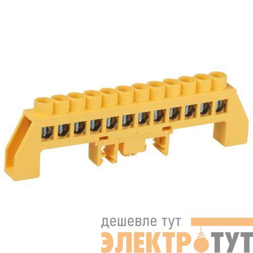 Шина PE земля в комбинированном изоляторе на DIN-рейку ШНИ-8х12-12-Д желт. NO-224-118 Эра Б0062978