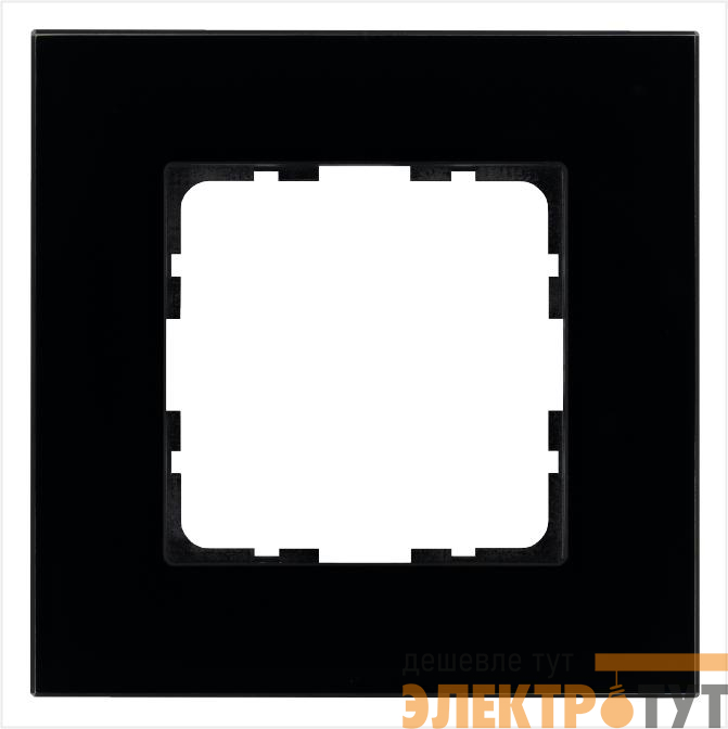 Рамка 1-м G-Glass стекло черн. Black Glass Jasmart G1001GB
