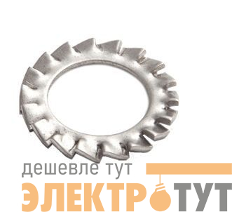 Шайба стопорная с наружными зубцами М4 DIN 6798 INOX EKF shst4-INOX