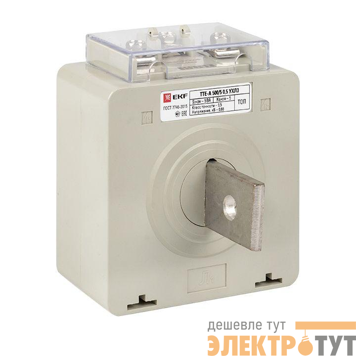 Трансформатор тока ТТЕ-А 500/5А кл. точн. 0.5 с клеммой напряжения PROxima EKF tte-S-500