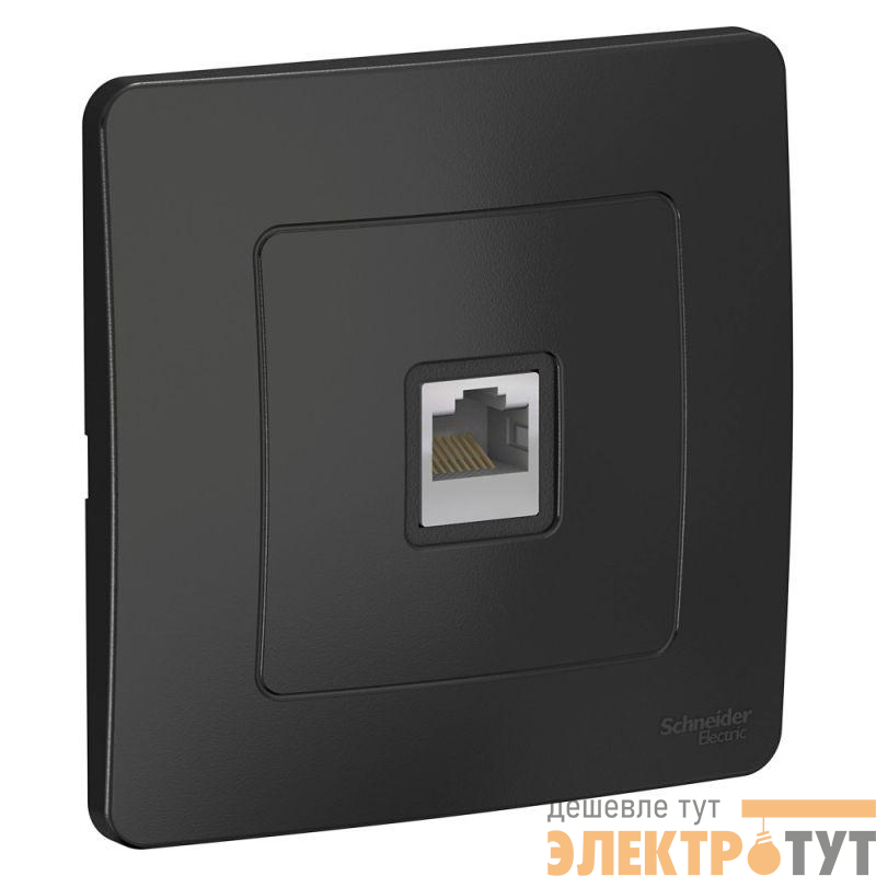Розетка компьютерная 1-м СП Blanca RJ45 кат.5E антрацит SE BLNIS045006