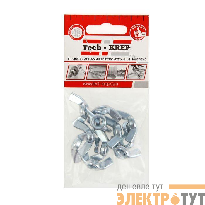 Гайка барашковая М8 DIN 315 (уп.12шт) Tech-Krep/Zitar 111276