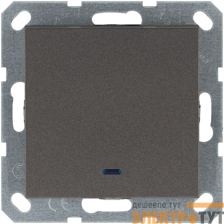 Переключатель проходной 1-кл. 10А IP20 с подсветкой механизм мокко Jasmart G3012NZ