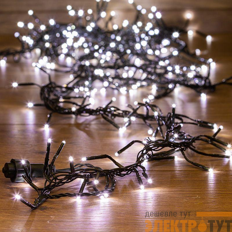 Гирлянда светодиодная "Кластер LED" 3м 288LED бел. 14Вт 220-240В IP20 провод ПВХ темн. зел. Neon-Night 303-625