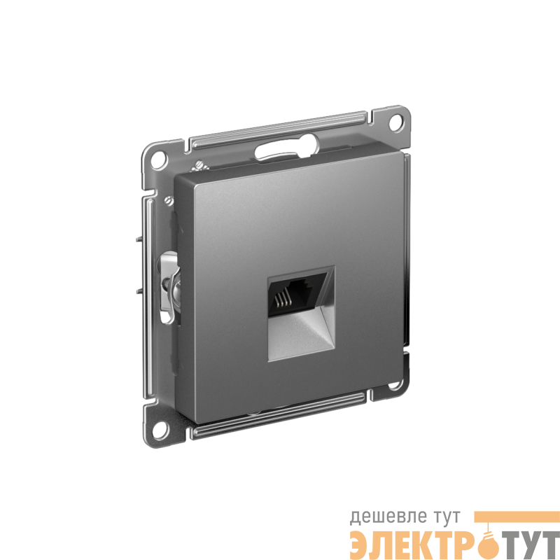 Розетка телефонная 1-м СП AtlasDesign RJ11 механизм сталь SE ATN000981