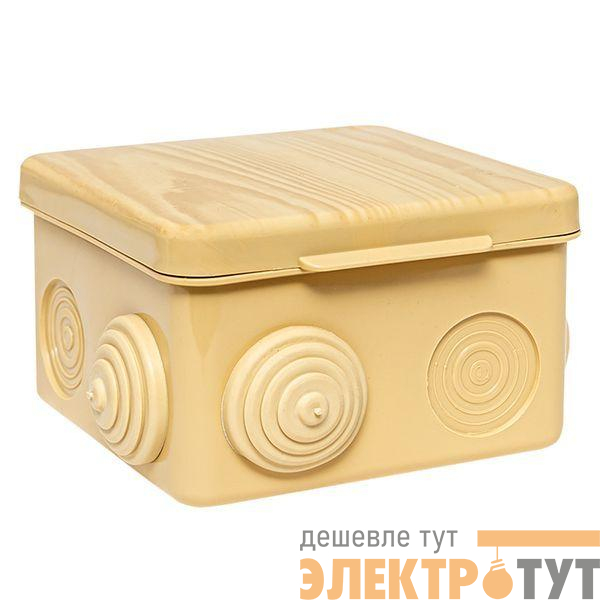 Коробка распаячная КМР-030-031 с крышкой 80х80х50 7 мембранных вводов IP54 свет. дерево PROxima EKF plc-kmr-030-031-s