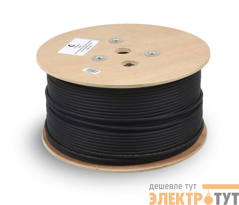 Кабель витая пара UTP (U/UTP) кат.5E 4 пары 24 AWG ОЖ для внешн. прокладки PE-UV (305м) Cabeus 11246c