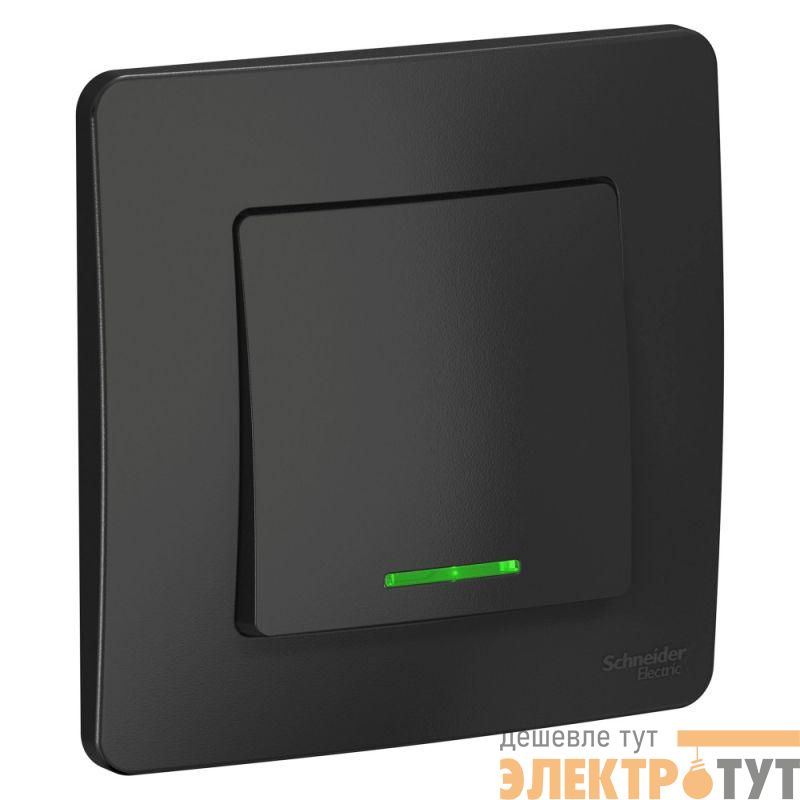 Переключатель проходной 1-кл. СП Blanca 10А IP20 (сх. 6) 250В с подсветкой антрацит SE BLNVS010616