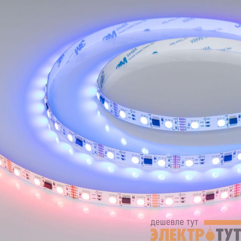 Лента светодиодная DMX-B60-10mm 12V RGB-PX3 14Вт/м IP20 5060 бегущий огонь (уп.5м) Arlight 039174