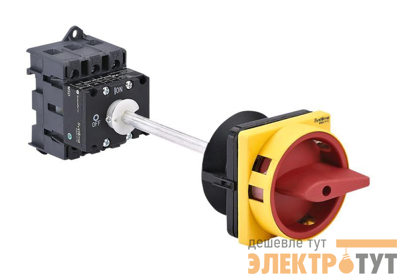 Выключатель-разъединитель 3п 63А IP20 с красн. выносн. рукоят. на дин-рейке/плате с замком SE MSD63340R
