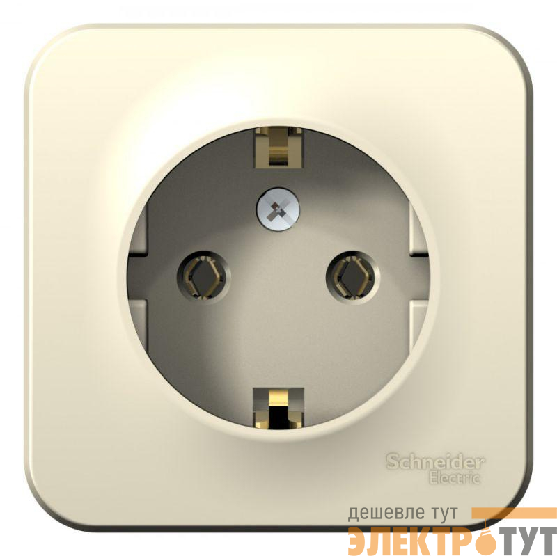 Розетка 1-м ОП Blanca 16А IP20 250В с заземл. без защ. шторок с изолир. пластиной молоч. SE BLNRA010112