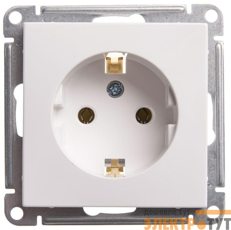 Розетка 1-м СП W59 16А IP20 с заземл. без защ. шторок механизм бел. SE RS16-154-1-86