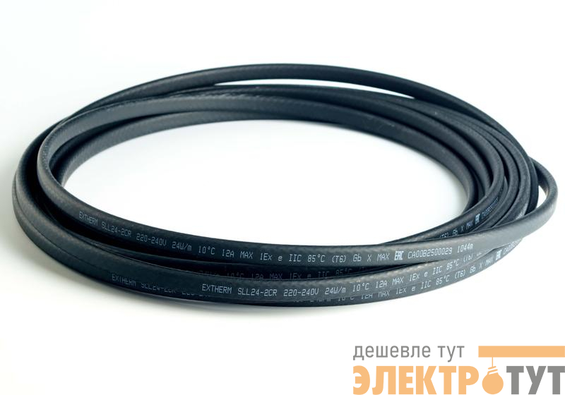 Кабель нагревательный саморег. 24Вт/м 16AWG строительного применения (кровли; трубы) термопласт Extherm SXLL24-2CR