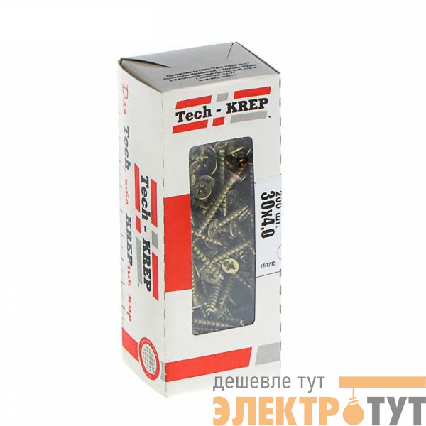 Саморез универсальный 30х4.0мм желт. (уп.200шт) Tech-Krep/Zitar 102243