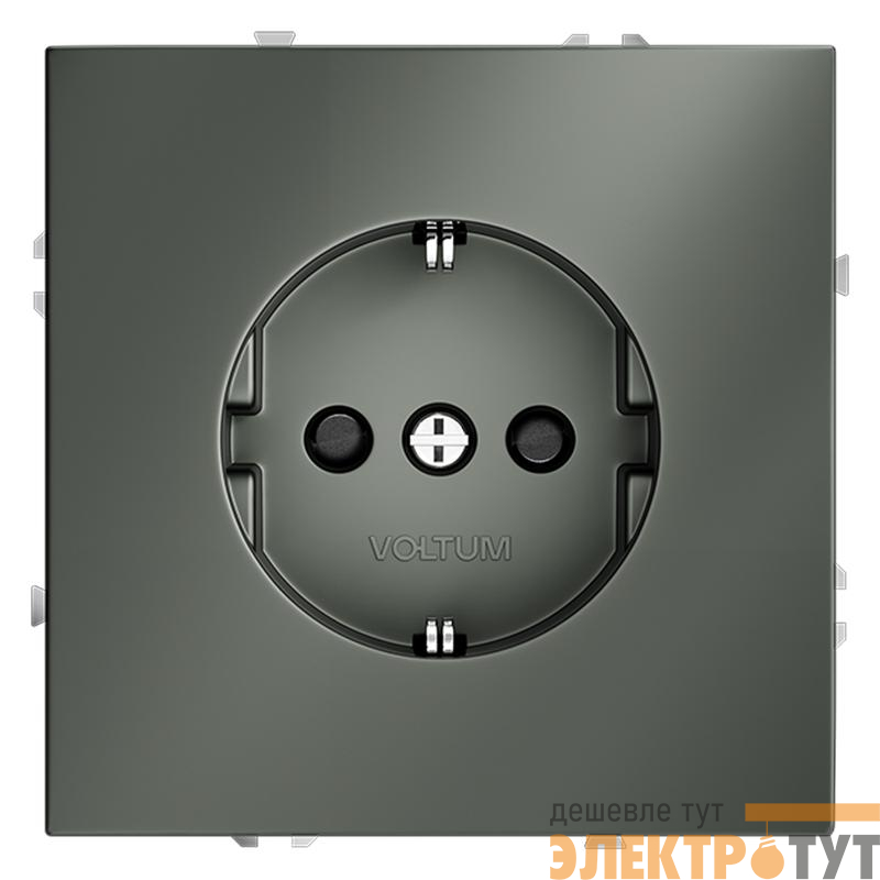 Розетка 1-м СП S70 16А с заземл. защ. шторки механизм титан Voltum VLS040206