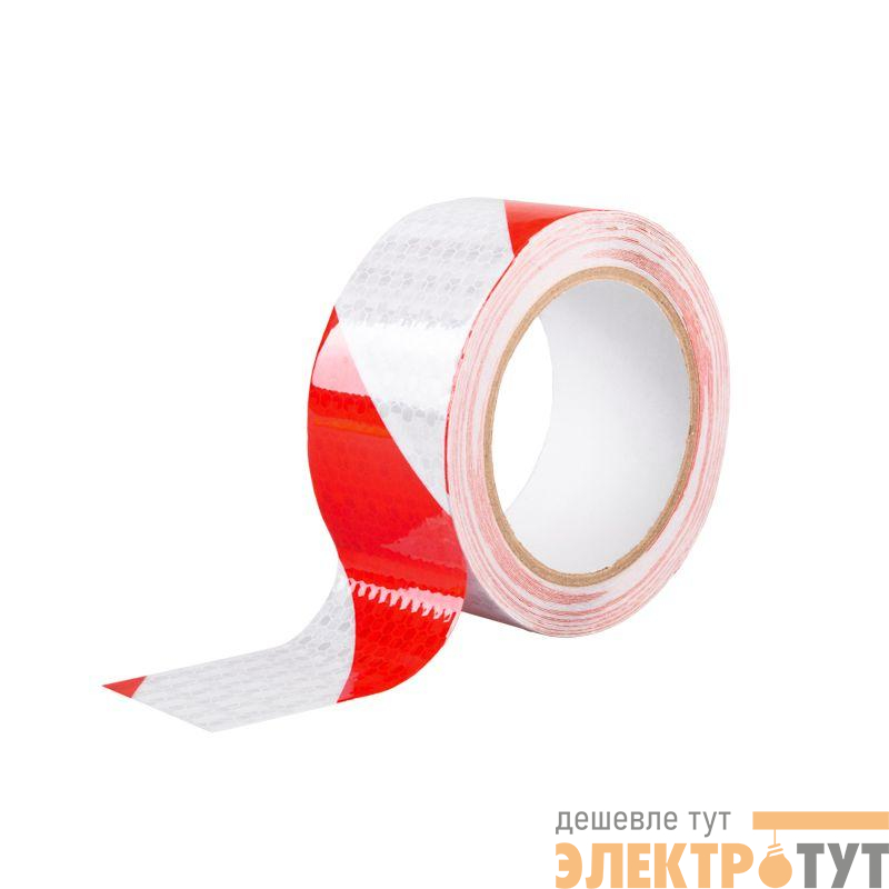 Лента светоотражающая самоклеящаяся 50ммх10м красн.-бел. Rexant 09-4331