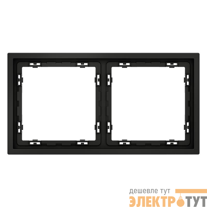 Рамка 2-м S70 пластик. черн. матов. Voltum VLS100208