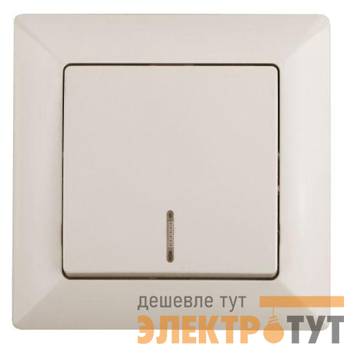 Выключатель 1-кл. СП Solo 4-102-02 10А 250В IP20 с подсветкой слон. кость Intro Б0053559