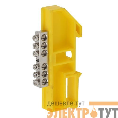 Шина PE "земля" на DIN-изоляторе ШНИ-6х9-6 NO-222-90-1 никелирован. Д желт. Эра Б0044139