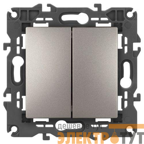 Выключатель 2-кл. Elegance 14-1104-16 250В 10АХ титан Эра Б0065803