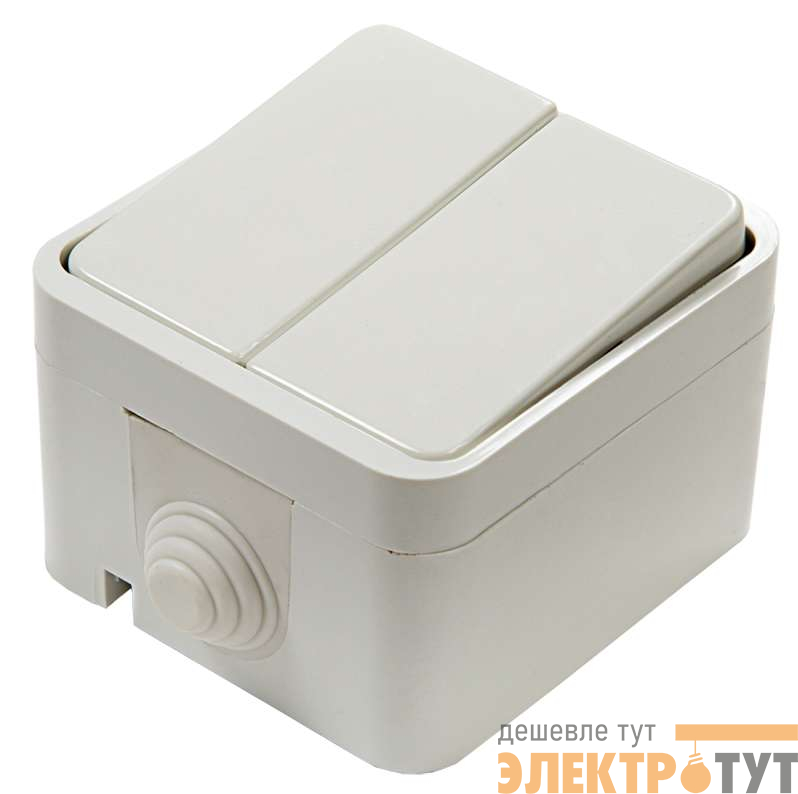 Выключатель 2-кл. ОП Aqua 3200 10А IP44 п/герм. бел. ASD / IN HOME 4690612000435