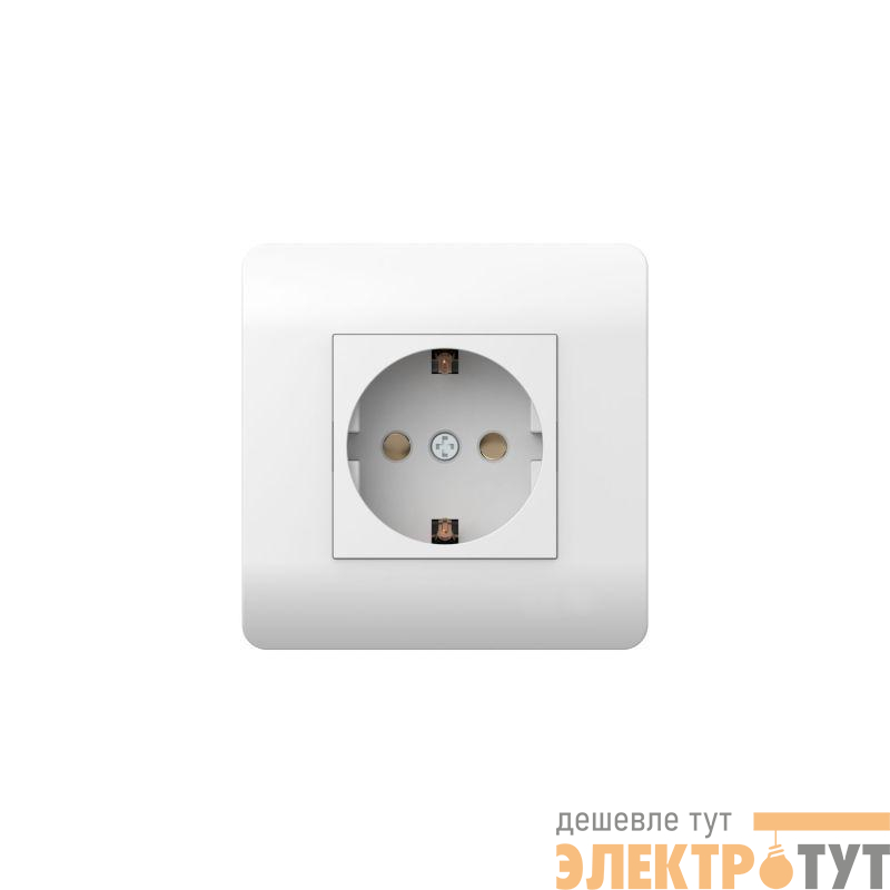 Розетка NEW3-E 16А с заземл. защ. шторки бел. CHINT 431534