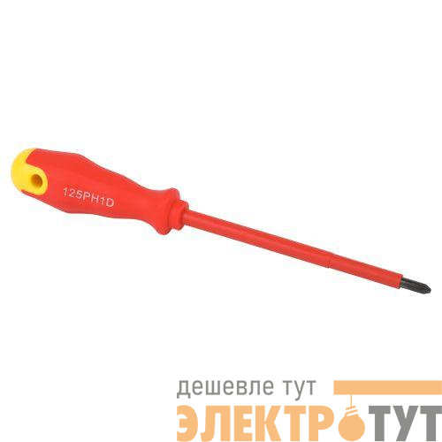 Отвертка PH1х125мм крестовая диэлектрическая до 1000В двухкомпонентн. рукоятка ЭРА Б0055872