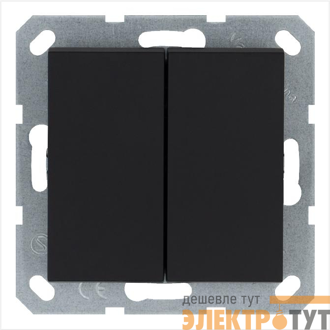 Переключатель перекрестный 2-кл. 10А IP20 механизм черн. матов. soft touch Jasmart G3014PB