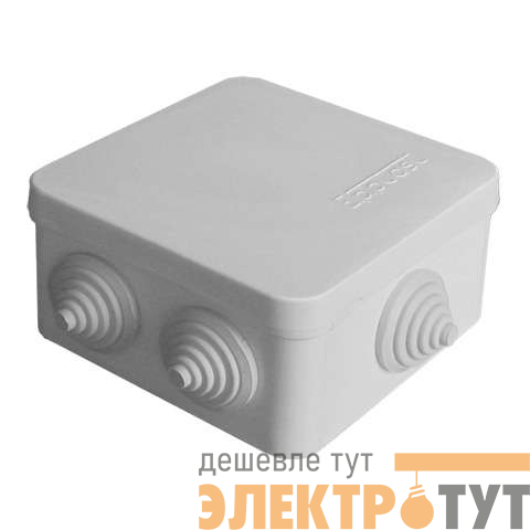 Коробка распределительная ОП 84х84х45мм IP54 7 выходов 3 гермоввода крышка защелкивающаяся сер. Epplast 120072