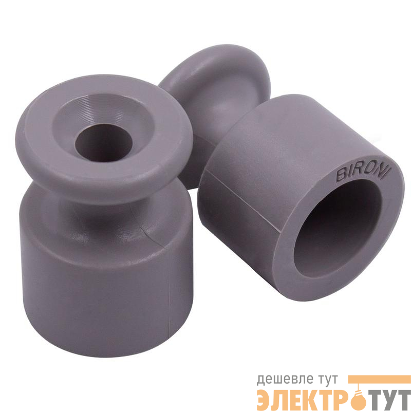 Изолятор для наружного монтажа пластик титан (уп.100шт) Bironi B1-551-26-100