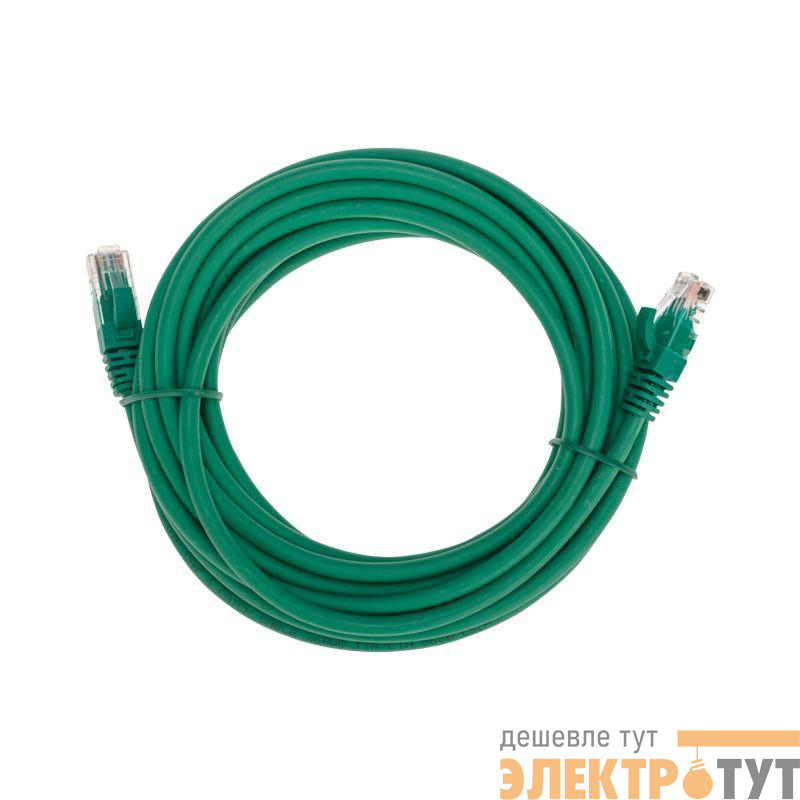 Патч-корд U/UTP CAT 6 RJ45-RJ45 26AWG LSZH зел. 5м Rexant 02-0296-5